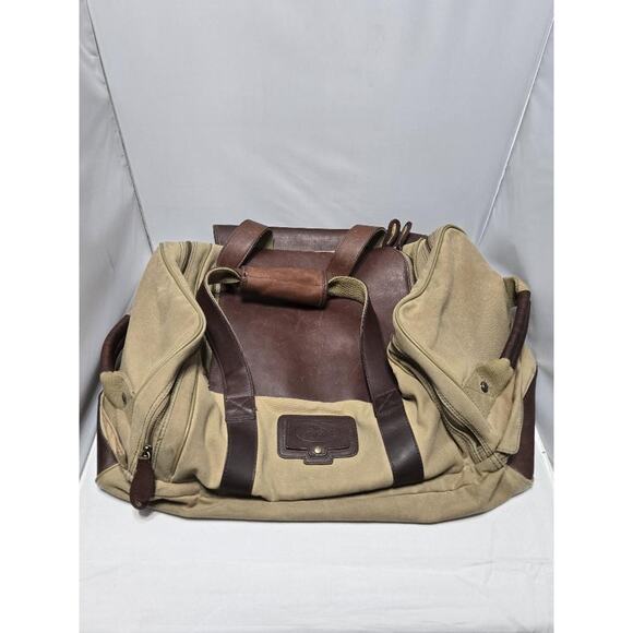 Vintage Bob Timberlake Leather & Canvas Travel Duffle Bag Rustic Style main image 12